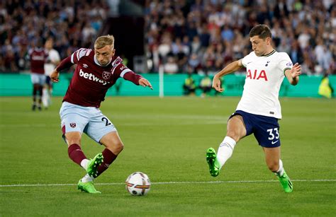 Tottenham Hotspur vs West Ham. Spurs. Tottenham player ratings vs West Ham - Romero returns with a bang but Udogie and attack struggle. Here are our Tottenham Hotspur player ratings after their 2-1 defeat to West Ham in the Premier League on Thursday evening. footballlondon. Bookmark.